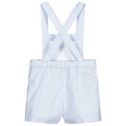 Kidiwi-Blue Cotton Smocked Dungarees | Childrensalon Outlet