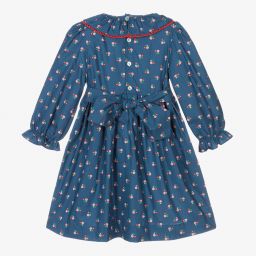 Kidiwi-Blue Floral Smocked Dress | Childrensalon Outlet