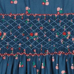 Kidiwi-Blue Floral Smocked Dress | Childrensalon Outlet