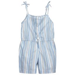 Kidiwi-بلاي سوت قطن مقلم لون أزرق، بيج وأبيض | Childrensalon Outlet