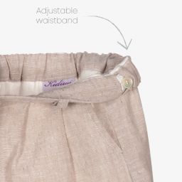 Kidiwi-Boys Beige Linen Shorts Set | Childrensalon Outlet