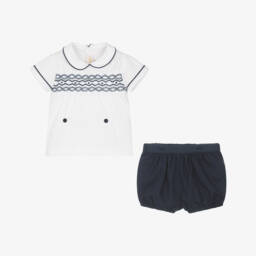 Kidiwi-Boys Classic Blue & White Ensemble | Childrensalon Outlet