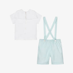 Kidiwi-Зеленый и белый хлопковый ансамбль для мальчиков | Childrensalon Outlet