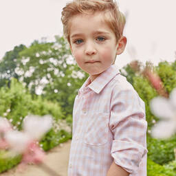 Kidiwi-Boys Pink & White Cotton Shorts Set | Childrensalon Outlet