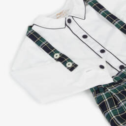 Kidiwi-Boys Tartan Shorts and Shirt Set | Childrensalon Outlet