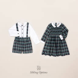 Kidiwi-Boys Tartan Shorts and Shirt Set | Childrensalon Outlet