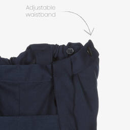 Kidiwi-Boys White & Blue Cotton Shorts Set | Childrensalon Outlet