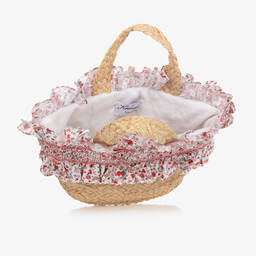 Kidiwi-Girls Beige Raffia Handbag | Childrensalon Outlet