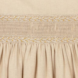 Kidiwi-Girls Beige Smocked Dress | Childrensalon Outlet