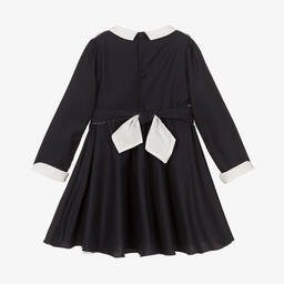 Kidiwi-Girls Blue Cotton Dress  | Childrensalon Outlet