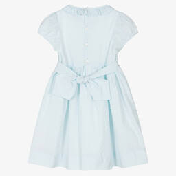 Kidiwi-Girls Blue Smocked Plumeti Dress | Childrensalon Outlet