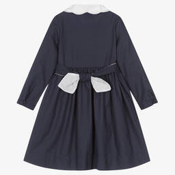 Kidiwi-Girls Blue & White Smocked Dress | Childrensalon Outlet