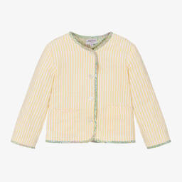 Kidiwi-Girls Green & Yellow Reversible Jacket | Childrensalon Outlet