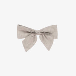 Kidiwi-Girls Handmade Beige Hair Bow | Childrensalon Outlet