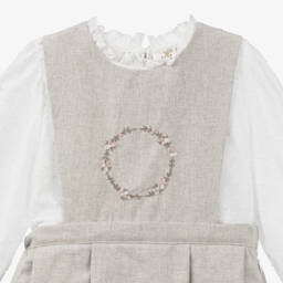 Kidiwi-Girls Ivory and Beige Dress Ensemble | Childrensalon Outlet