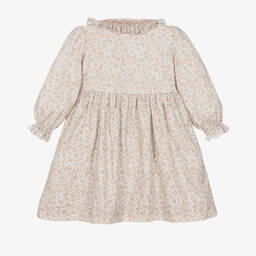Kidiwi-Girls Ivory Cotton Smocked Floral Dress | Childrensalon Outlet
