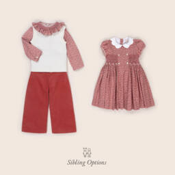 Kidiwi-Girls Ivory & Terracotta Trousers Ensemble | Childrensalon Outlet