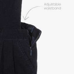 Kidiwi-Girls Navy Blue & Ivory Dungaree Set | Childrensalon Outlet