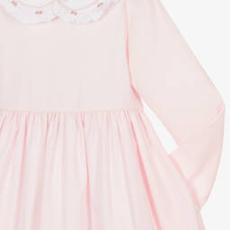 Kidiwi-فستان قطن بتطريز سموك لون زهري | Childrensalon Outlet