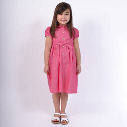 Kidiwi-Розовое хлопковое платье для девочек | Childrensalon Outlet
