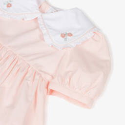 Kidiwi-فستان وردي مطرز للبنات من قماش البوبلين | Childrensalon Outlet