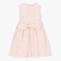 Kidiwi-Girls Pink Smocked Cotton Gingham Dress | Childrensalon Outlet