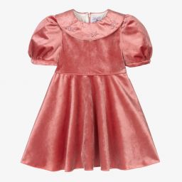Kidiwi-Girls Pink Velvet Dress | Childrensalon Outlet