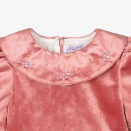 Kidiwi-Girls Pink Velvet Dress | Childrensalon Outlet