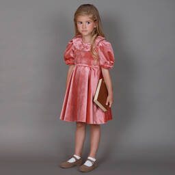Kidiwi-Girls Pink Velvet Dress | Childrensalon Outlet