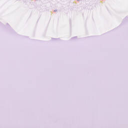 Kidiwi-Фиолетовое хлопковое платье со сборками | Childrensalon Outlet