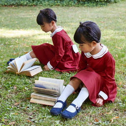 Kidiwi-Girls Red Cotton Dress | Childrensalon Outlet