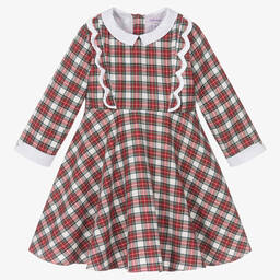 Kidiwi-Красное хлопковое платье в клетку | Childrensalon Outlet