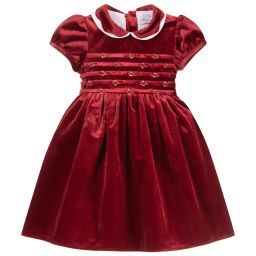 girls red velour dress