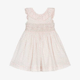 Kidiwi-فستان قطني وردي مصنوع يدويًا للبنات | Childrensalon Outlet