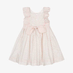 Kidiwi-فستان قطني وردي مصنوع يدويًا للبنات | Childrensalon Outlet