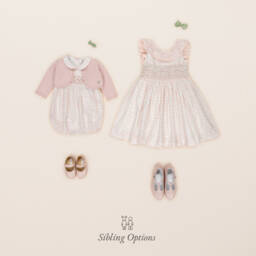 Kidiwi-فستان قطني وردي مصنوع يدويًا للبنات | Childrensalon Outlet