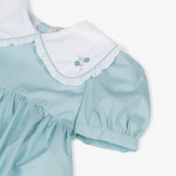 Kidiwi-فستان أزرق ناعم للبنات مع ياقة مكشكشة | Childrensalon Outlet