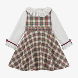 Kidiwi-Girls Tartan Smocked Dress Ensemble | Childrensalon Outlet