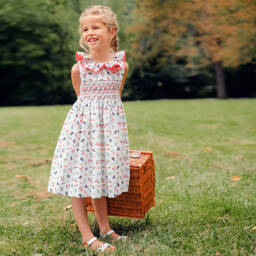 Kidiwi-Girls White Berries Dress | Childrensalon Outlet