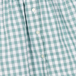 Kidiwi-Girls White & Green Gingham Dress | Childrensalon Outlet