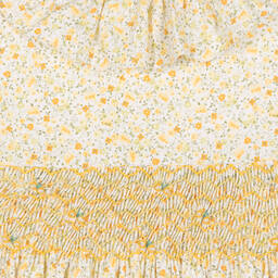 Kidiwi-Girls Yellow Smocked Cotton Dress | Childrensalon Outlet