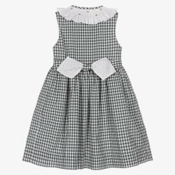 Kidiwi-Green Gingham Smocked Dress | Childrensalon Outlet
