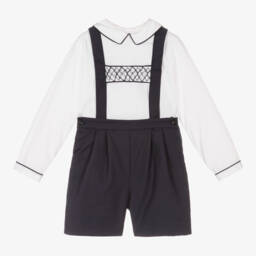 Kidiwi-Junior Boys Navy Cotton Shorts Ensemble | Childrensalon Outlet