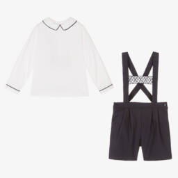 Kidiwi-Junior Boys Navy Cotton Shorts Ensemble | Childrensalon Outlet