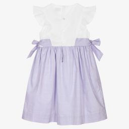 Kidiwi-Lavender Smocked Cotton Dress  | Childrensalon Outlet