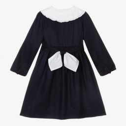 Kidiwi-Navy Blue Cotton Dress | Childrensalon Outlet