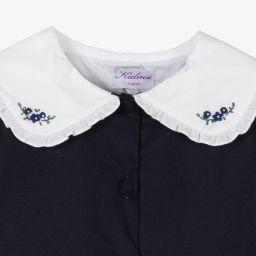 Kidiwi-Navy Blue Cotton Dress | Childrensalon Outlet