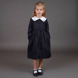 Kidiwi-Navy Blue Cotton Dress | Childrensalon Outlet