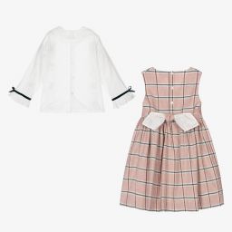 Kidiwi-Комплект с розово-кремовым платьем в клетку | Childrensalon Outlet