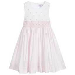 Kidiwi-Pink Smocked Cotton Dress | Childrensalon Outlet